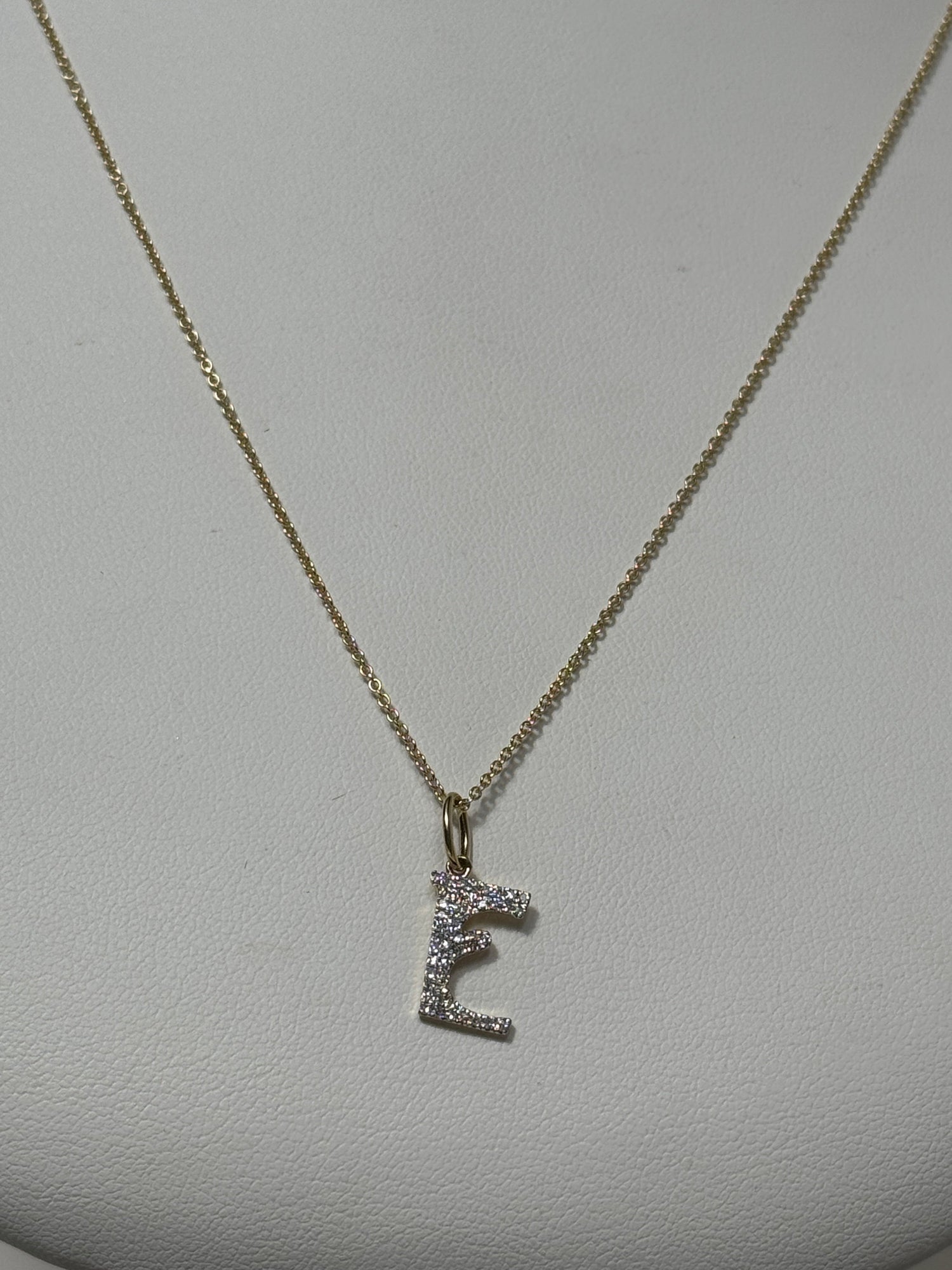 Elysee Initial Necklace | 14K Yellow Gold | White Diamond