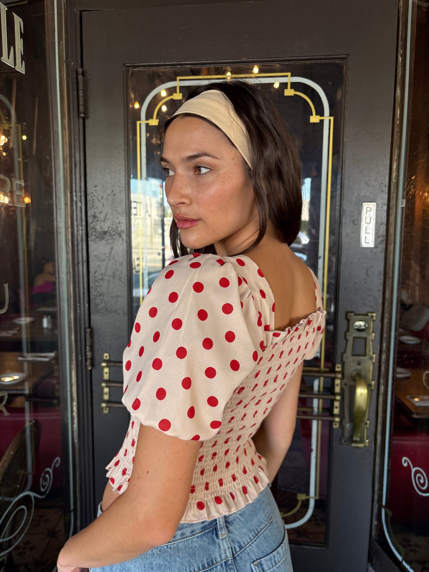 Toni Smocked Puff Sleeve Top | Scarlett Dot