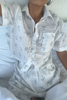 Rosy Collared Shorts Set | Baby's Breath