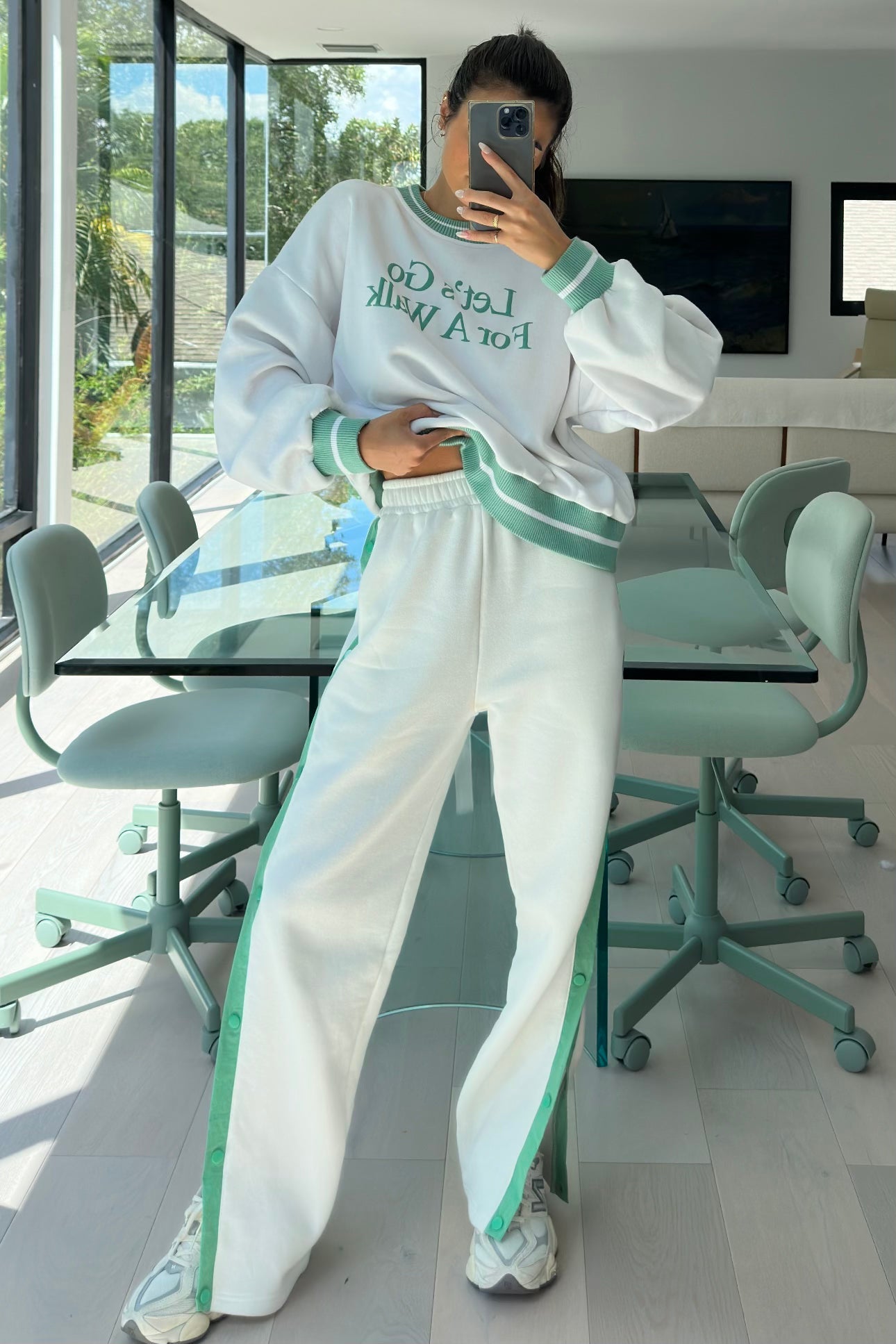 Tearaway Fleece Pants | White & Sage