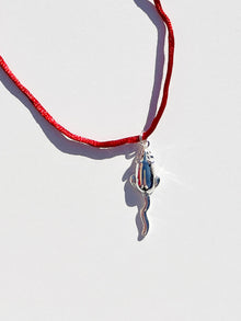 Small Rat Necklace | Red x Silver