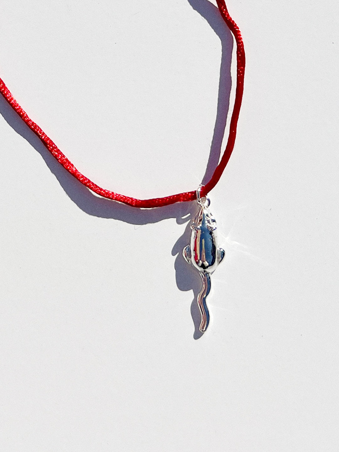 Small Rat Necklace | Red x Silver