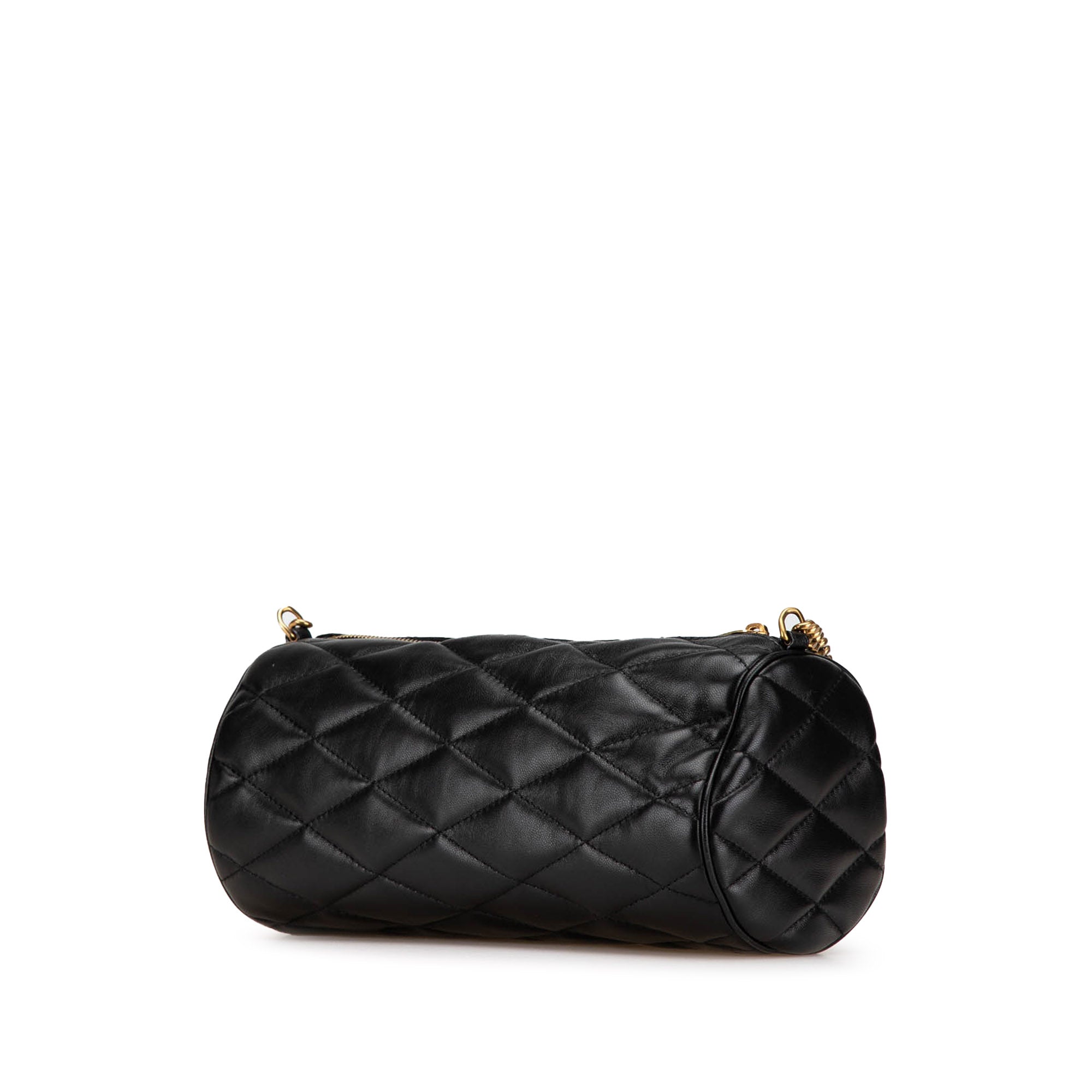 Saint Laurent | Pre-Owned Small Quilted Lambskin Sade Tube Bag | Black