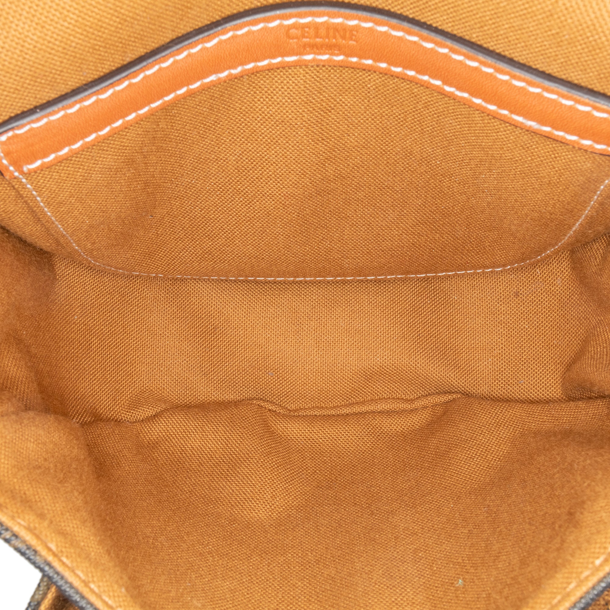 Celine | Pre-Owned Medium Triomphe Coated Canvas Folco Crossbody - III | Brown/Dark Brown