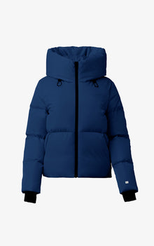 Iroh Relaxed-Fit Velvet Shine Down Coat With Hood | Lapis