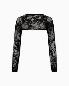 Lace Ballerina Bolero Long Sleeve Top IVL Exclusive Jet Black XS/S 