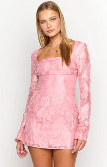Iggy Floral Long Sleeve Mini Dress | Pink