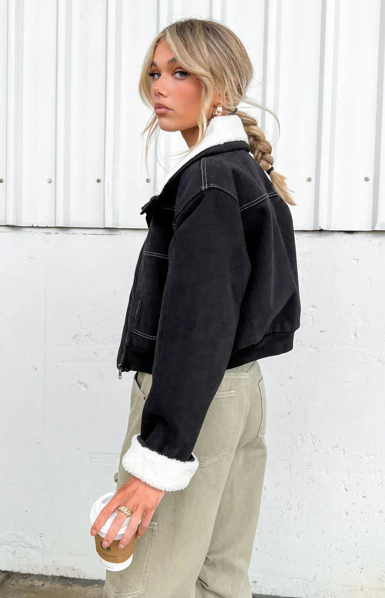 Indy Denim Sherpa Jacket | Black