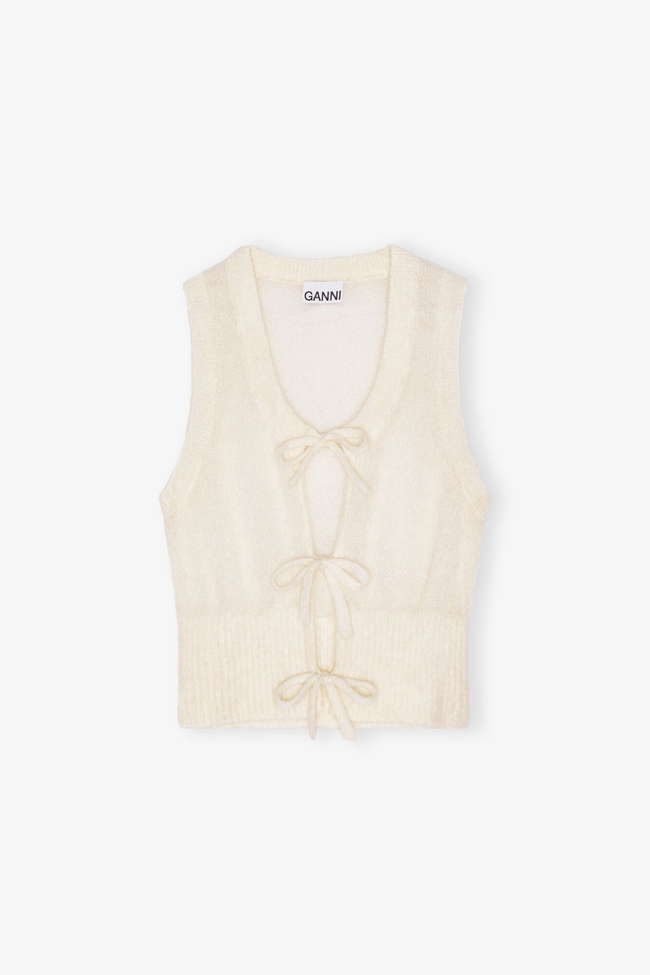 Ivory Tie String Vest | Egret