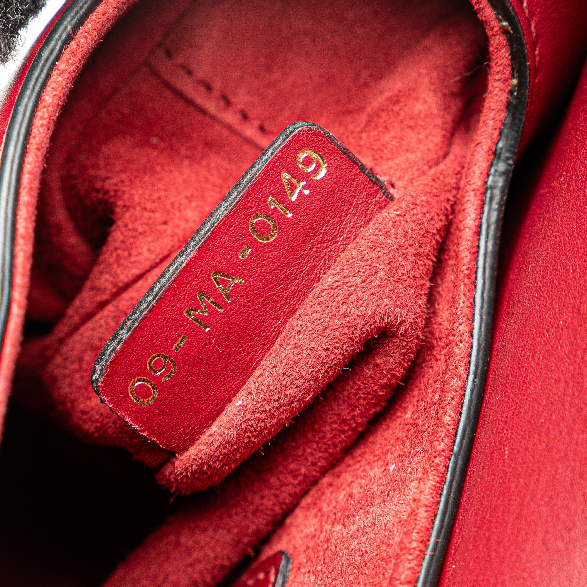 Dior | Pre-Owned Mini Grained Calfskin Saddle Bag | Red/Bordeau