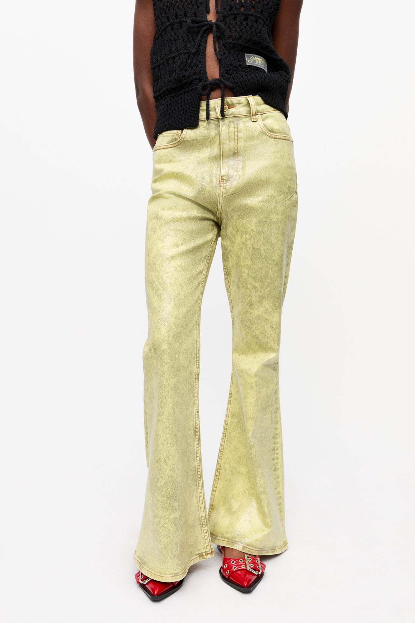 Foil Overdyed Denim Straight Jeans | Golden Cypress