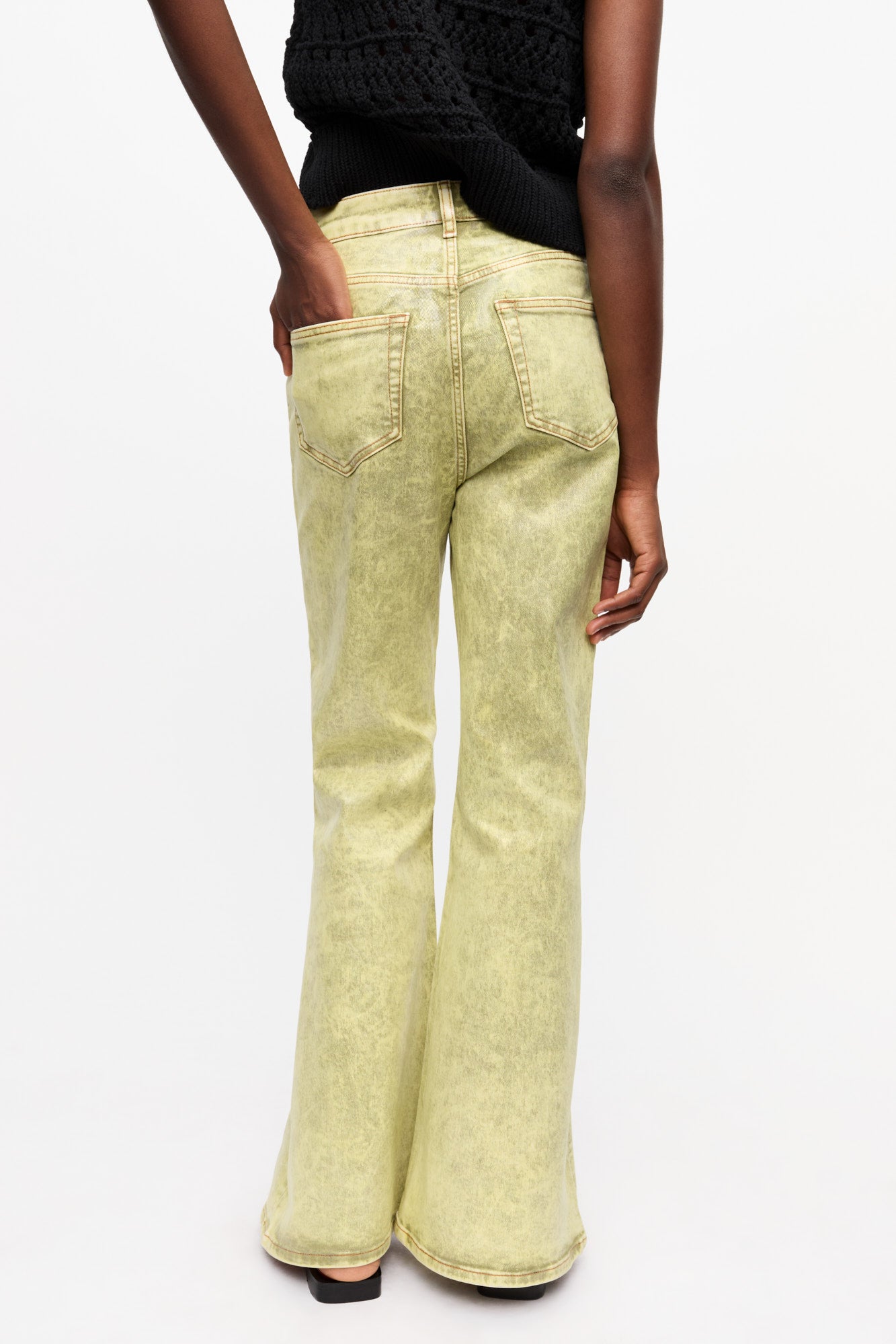 Foil Overdyed Denim Straight Jeans | Golden Cypress