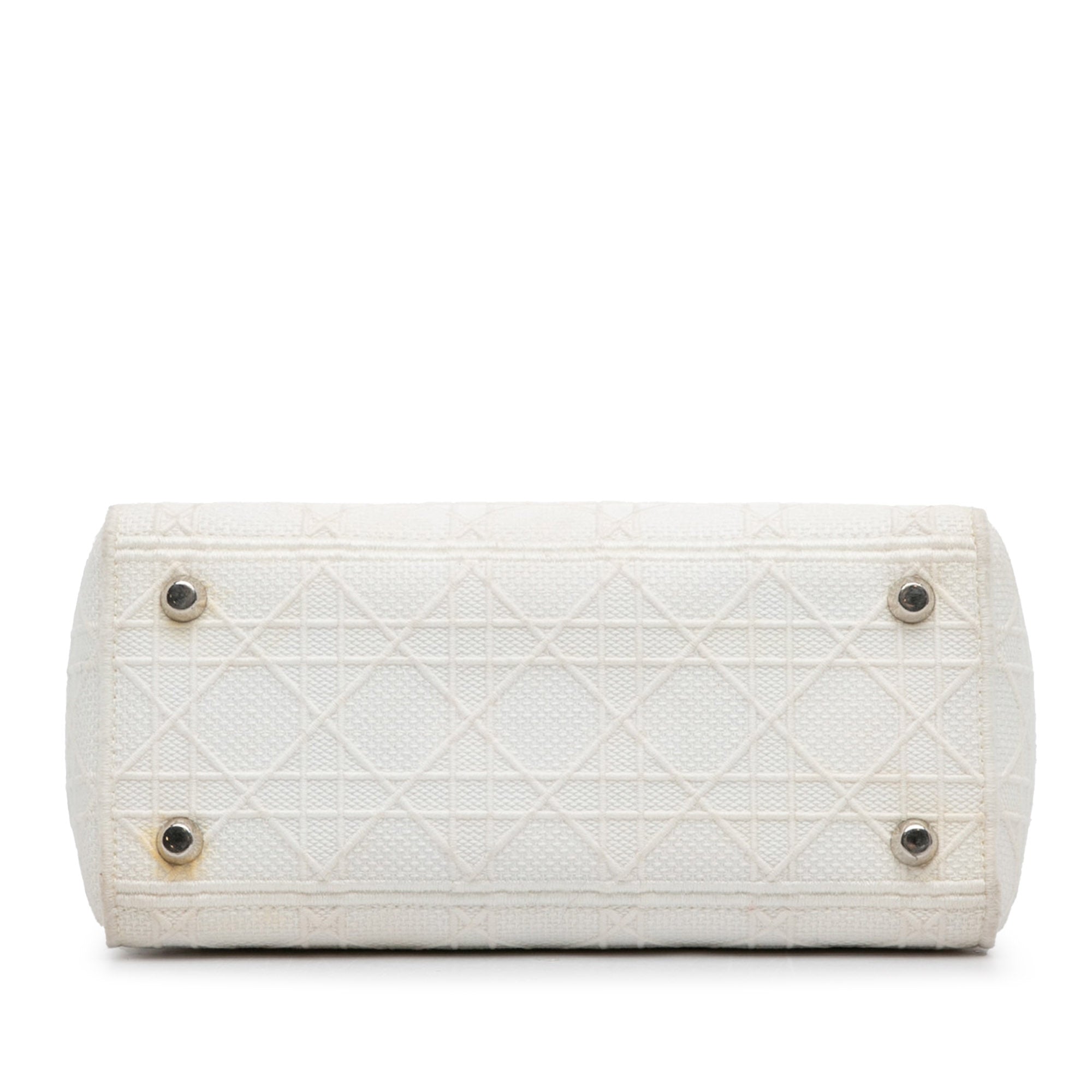 Dior | Pre-Owned Medium Canvas Cannage Lady D Lite - I | White