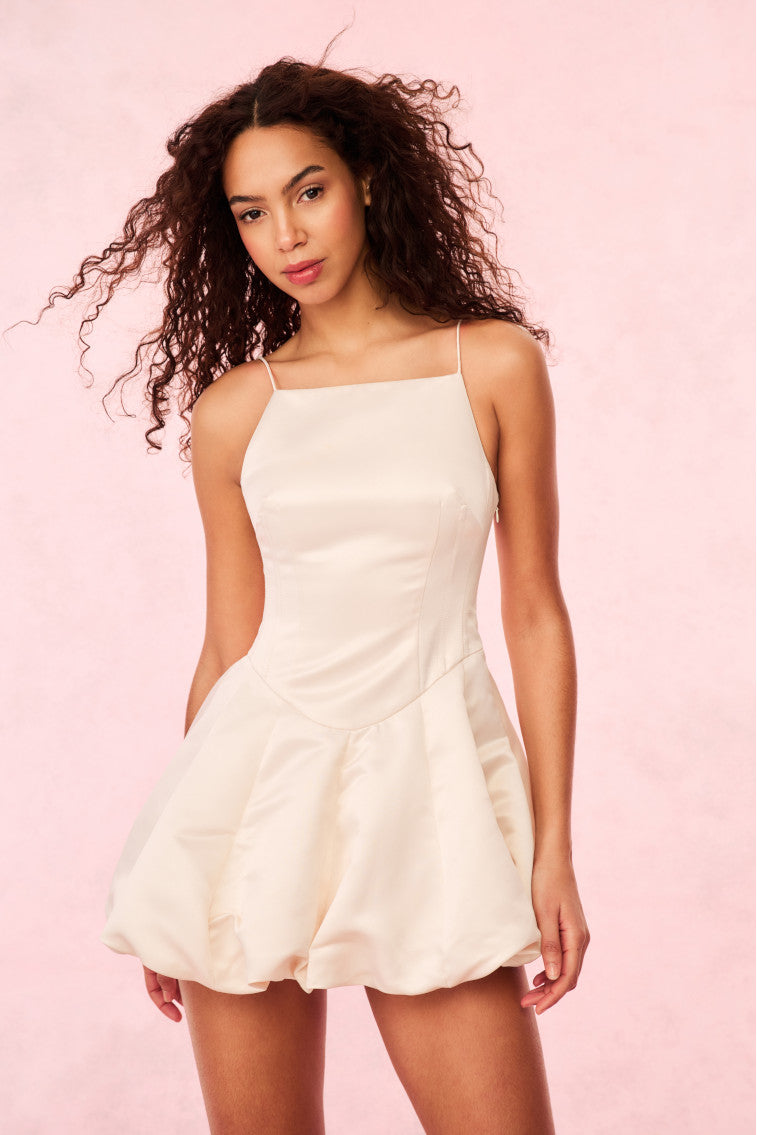 Jake Satin Mini Dress | Champagne