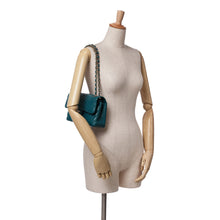 Chanel | Pre-Owned Small Classic Chevron Caviar Double Flap | Blue/Turquoise