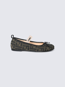 Kids | Fendi | Junior Ballerina Flats | Tobacco