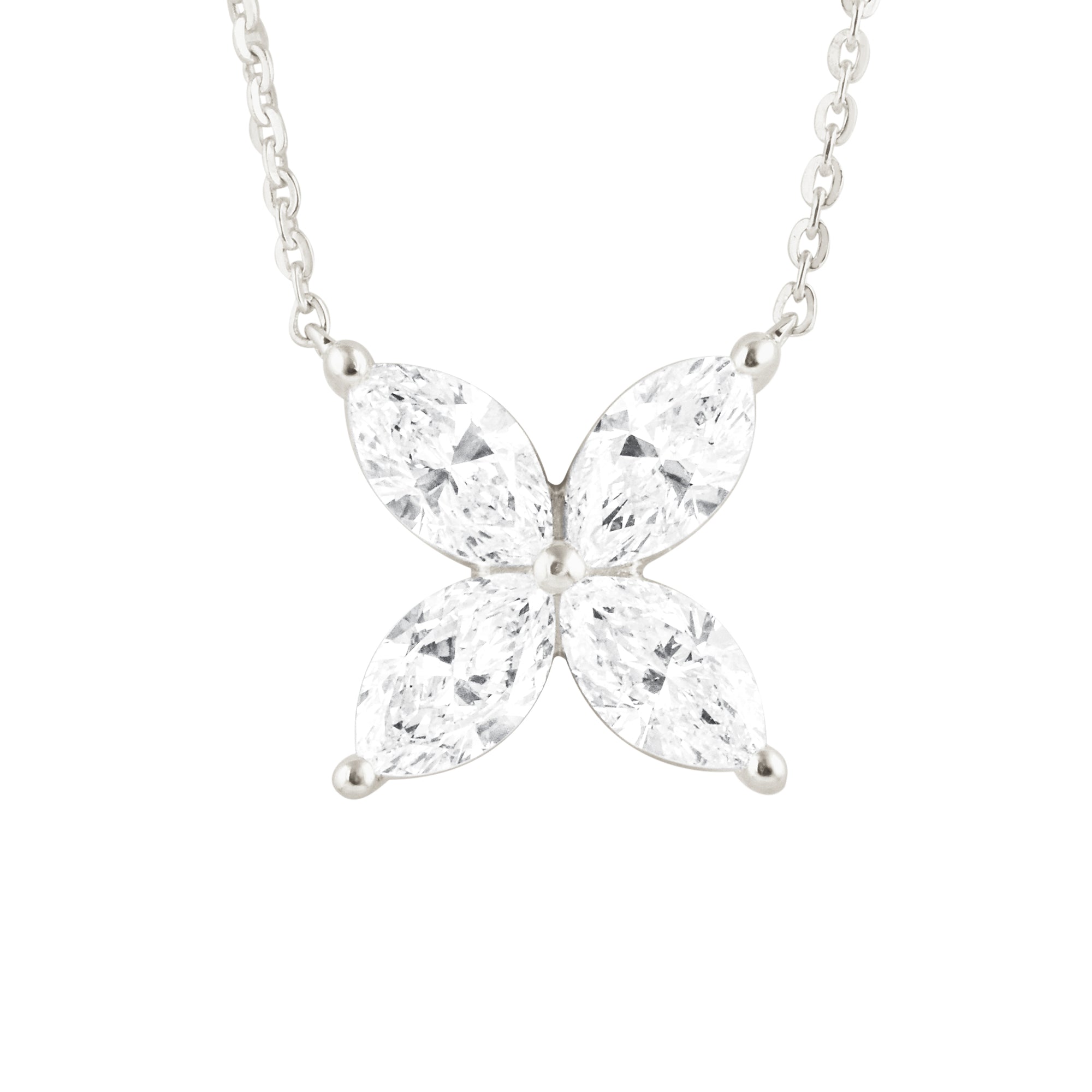 0.33 CT Marquise Natural Diamond | Necklace | 14K White Gold | J-K Color | VS Clarity