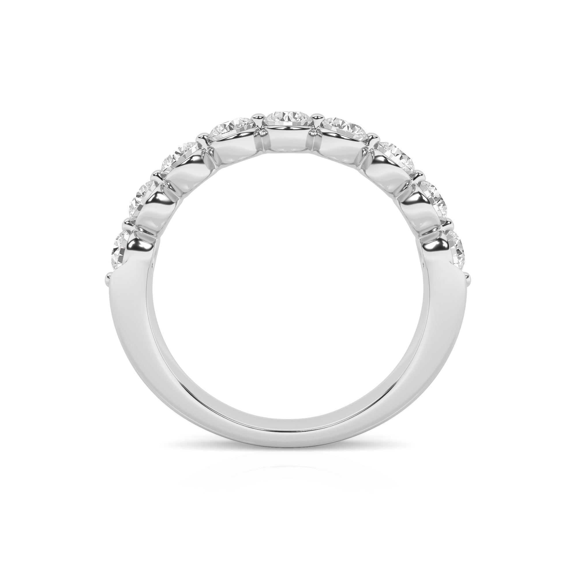 1.00 CT Round Lab-Grown Diamond | Wedding Band Ring | 14K White Gold | G Color | SI Clarity