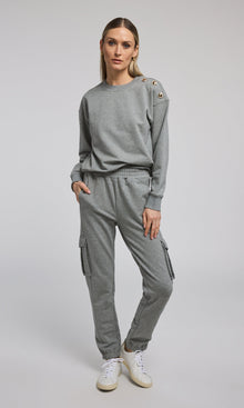 Chandra Fleece Sweatpants | Heather Grey