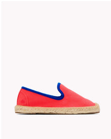 The Smoking Slipper - Contrast Piping - Red / Blue - Kids' - Kids' Espadrilles - Red / Blue - Soludos - 
