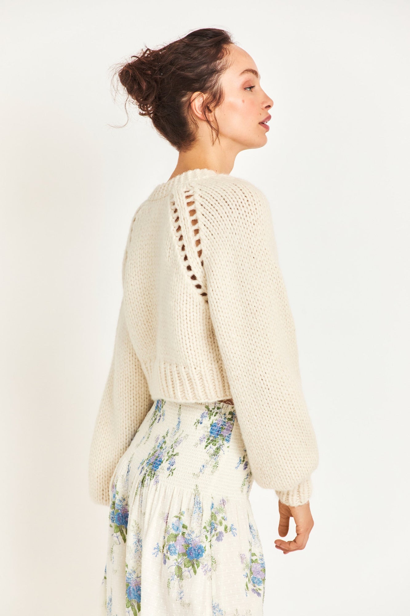 Womens | Marshe Crop Cardigan | Antique White