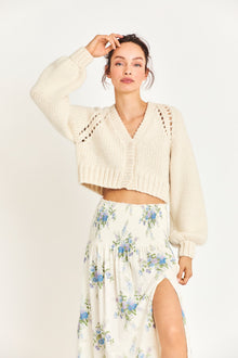 Womens | Marshe Crop Cardigan | Antique White