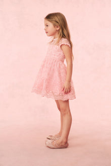 Girls Kappy Floral Eyelet Dress | Pale Pink