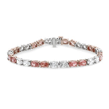 Womens | Fashion Bracelet | 14K Two Tone Gold | 9.25 CTW Oval Cut Lab Grown Diamond | Pink-VS1