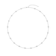 Womens | Station Necklace | 14K White Gold | 3.75 CTW Round Cut Lab Grown Diamond | F-VS2