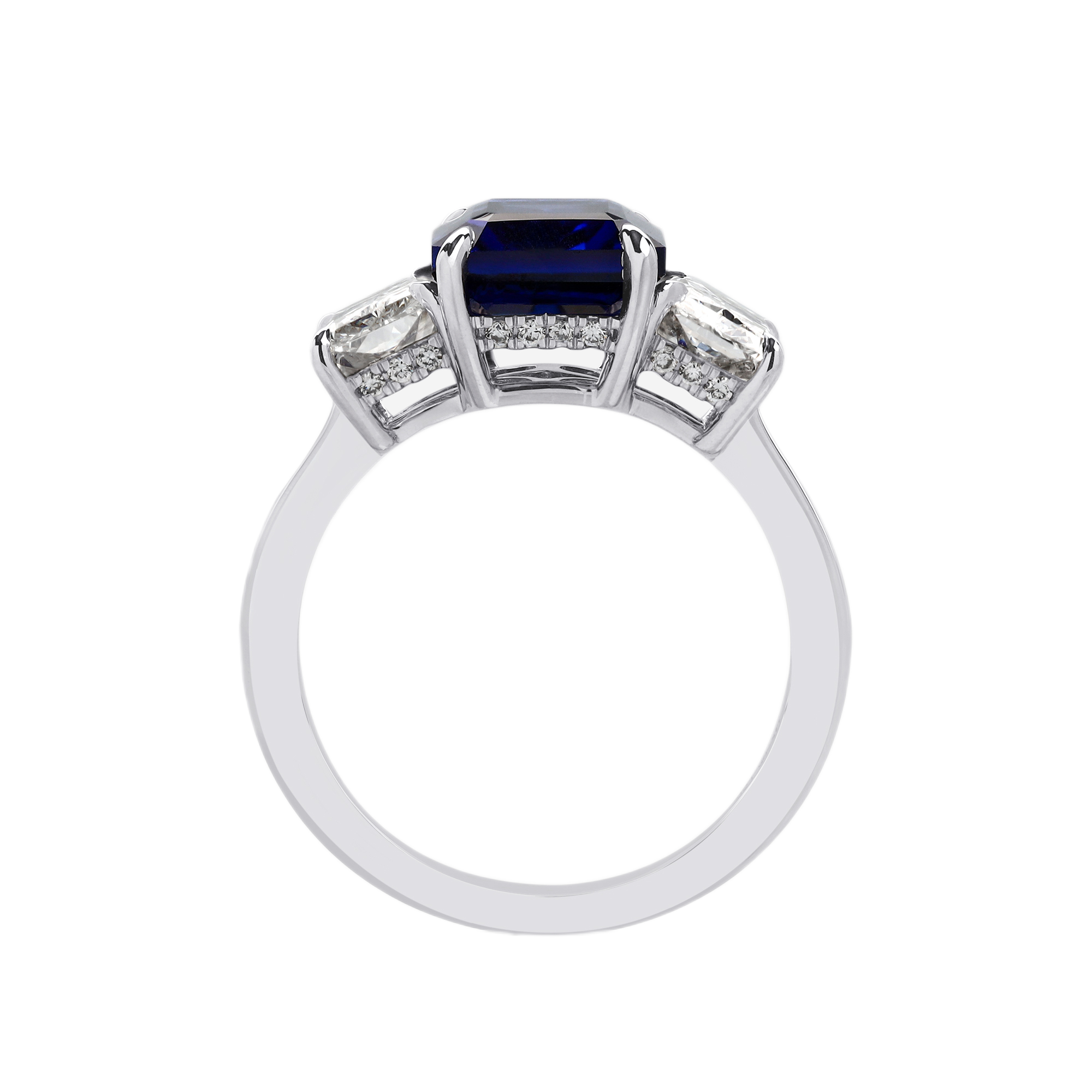 Womens | 3 Stone Engagement Ring | 14K White Gold | 2 CTW Radiant Cut Lab Grown Diamond | G-SI
