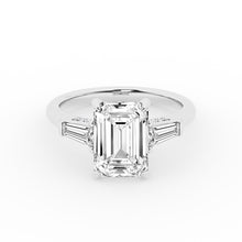 Womens | 3 Stone Engagement Ring | 14K White Gold | 4.75 CTW Emerald Cut Lab Grown Diamond | F-VS