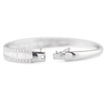 Womens | Bangle Bracelet | Sterling Silver | 4.50 CTW Baguette and Round Cut Lab Grown Diamond | G-SI