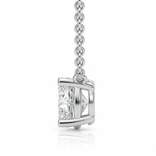 Womens | Solitaire Pendant Necklace | 14K White Gold | 0.5 CTW Cushion Cut Lab Grown Diamond | F-VS