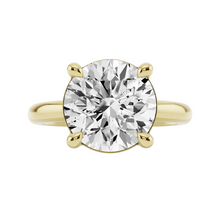 Womens | Solitaire Engagement Ring | 14K Yellow Gold | 3 CTW Round Cut Lab Grown Diamond | G-SI | 6-inches