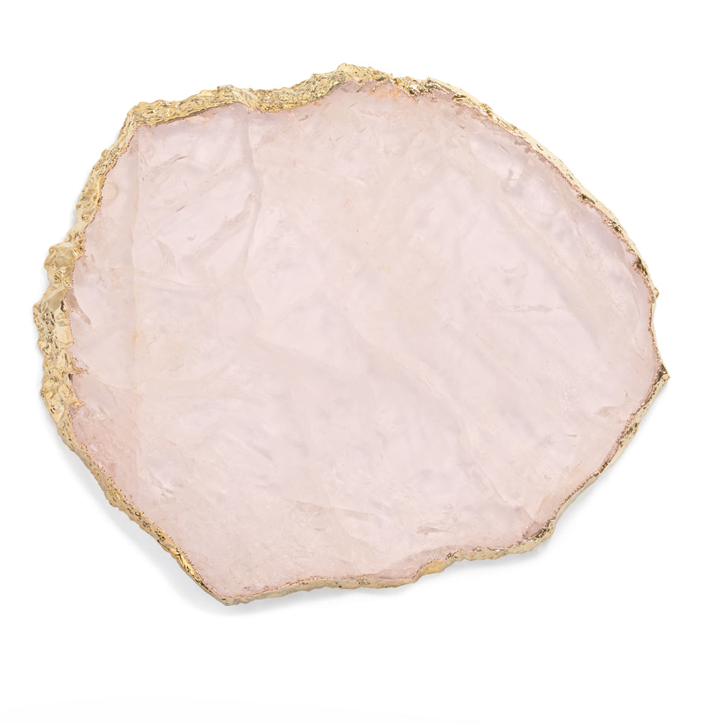 Kiva Platter | Rose Quartz & Gold | Single