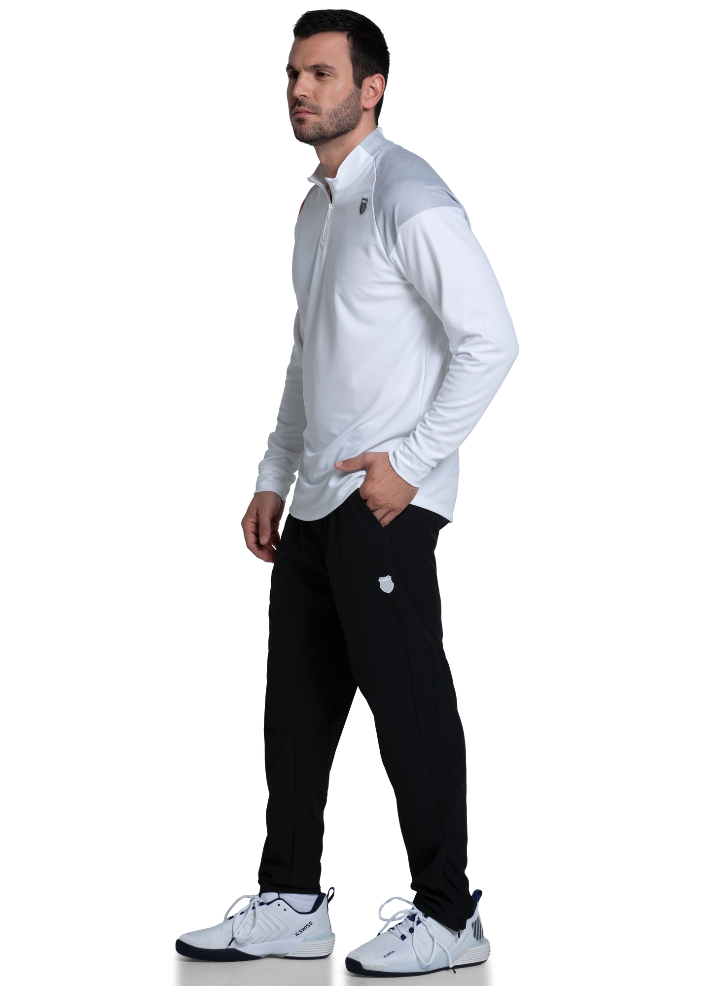 K-swiss | Men | Sideline 1/4 Zip L/S | White