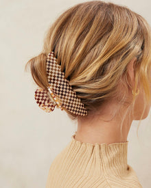 Koda Clip Set | Light Tortoiseshell/Brown Check