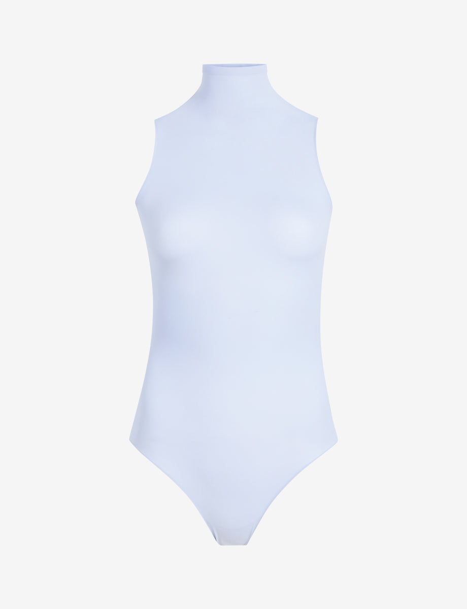 Ballet Mockneck Sleeveless Bodysuit::Periwinkle::Main