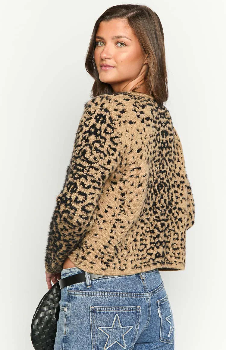 Kahli Cardigan | Leopard Print