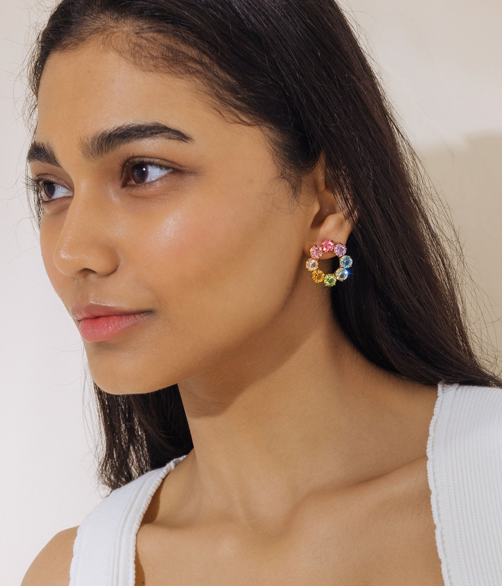 Kaleidoscope Rainbow Hoop Earrings | Multi