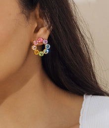 Kaleidoscope Rainbow Hoop Earrings | Multi