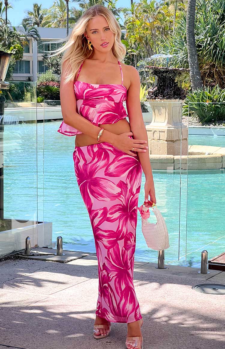 Karla Floral Maxi Skirt | Pink
