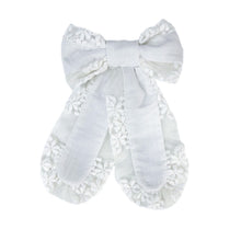 Katherine Linen Hair Bow | White