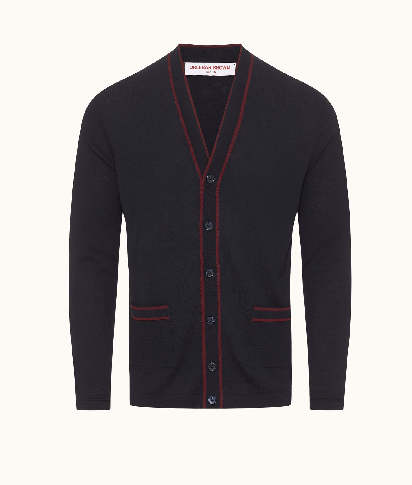 Kinglet Classic Fit Lightweight Contrast Tipping Cotton & Silk Cardigan | Night Iris