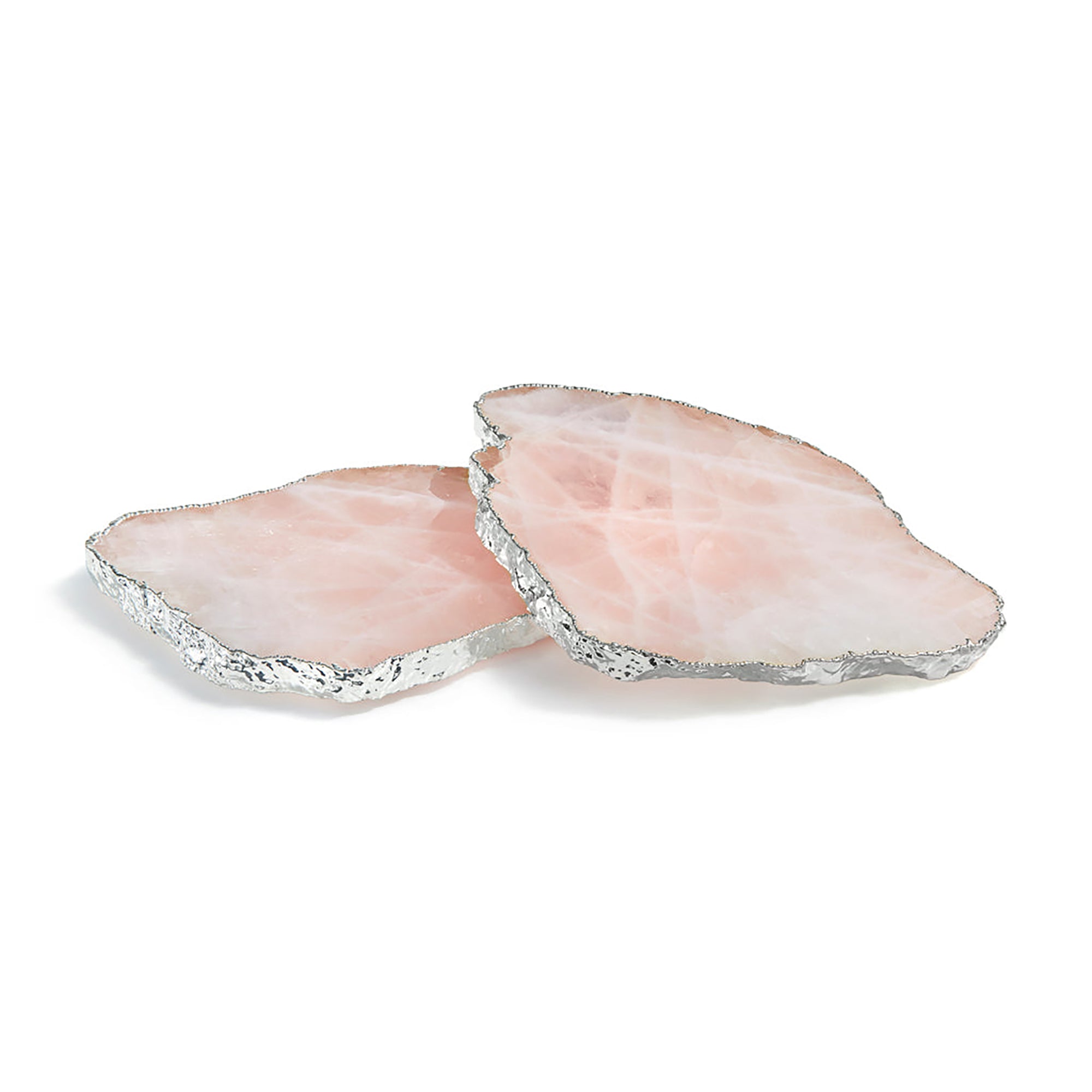 Kivita Coasters | Rose Quartz & Silver | Single