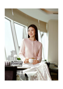 Knit Cardigan Sweater | Pink