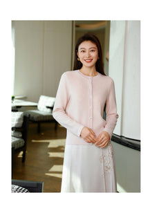 Knit Cardigan Sweater | Pink