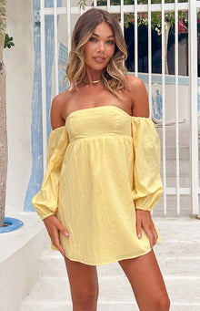 Koa Long Sleeve Mini Dress | Yellow