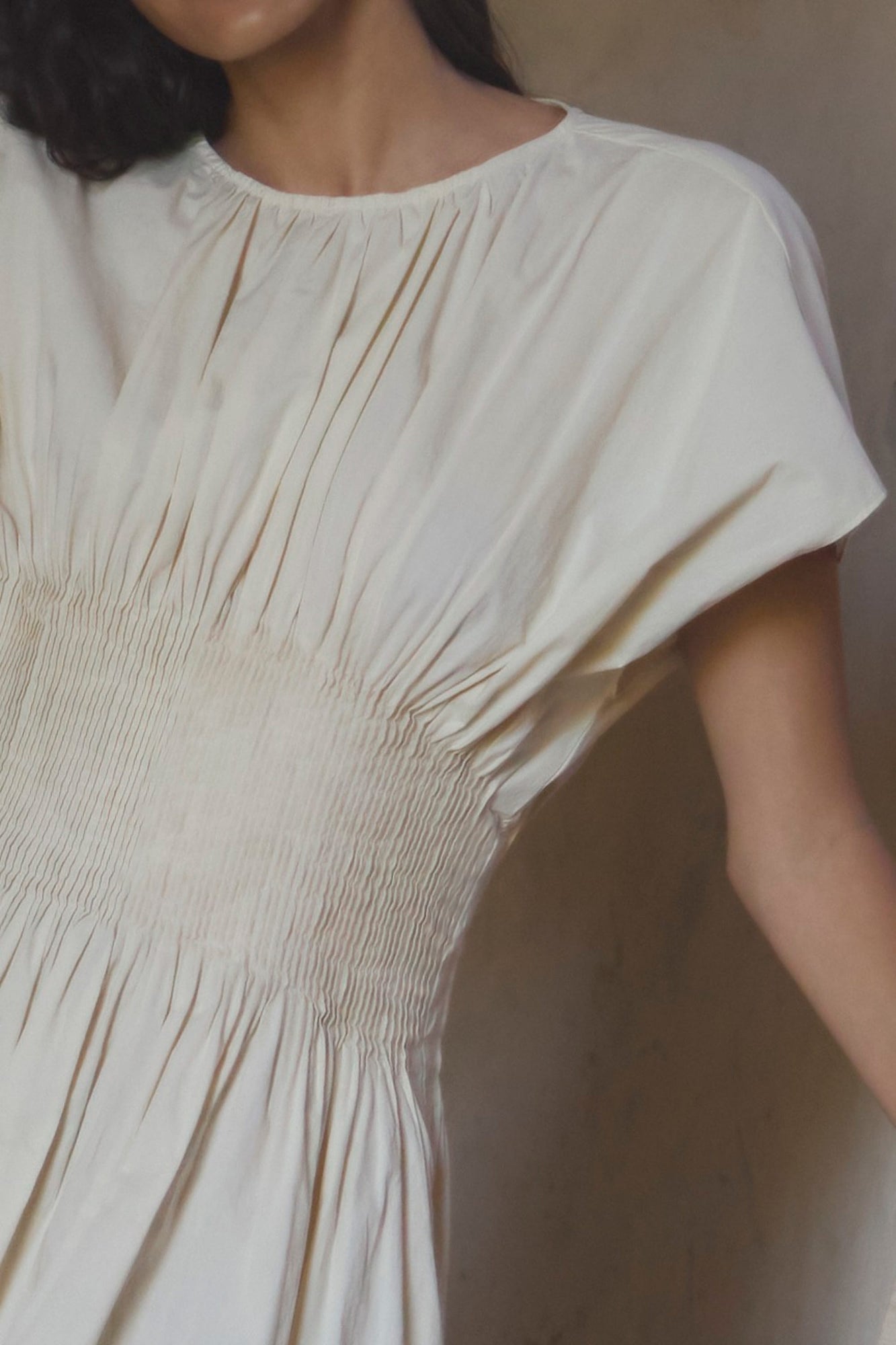 Aya | Krys Pleated Crew-Neck Dress in Size Small