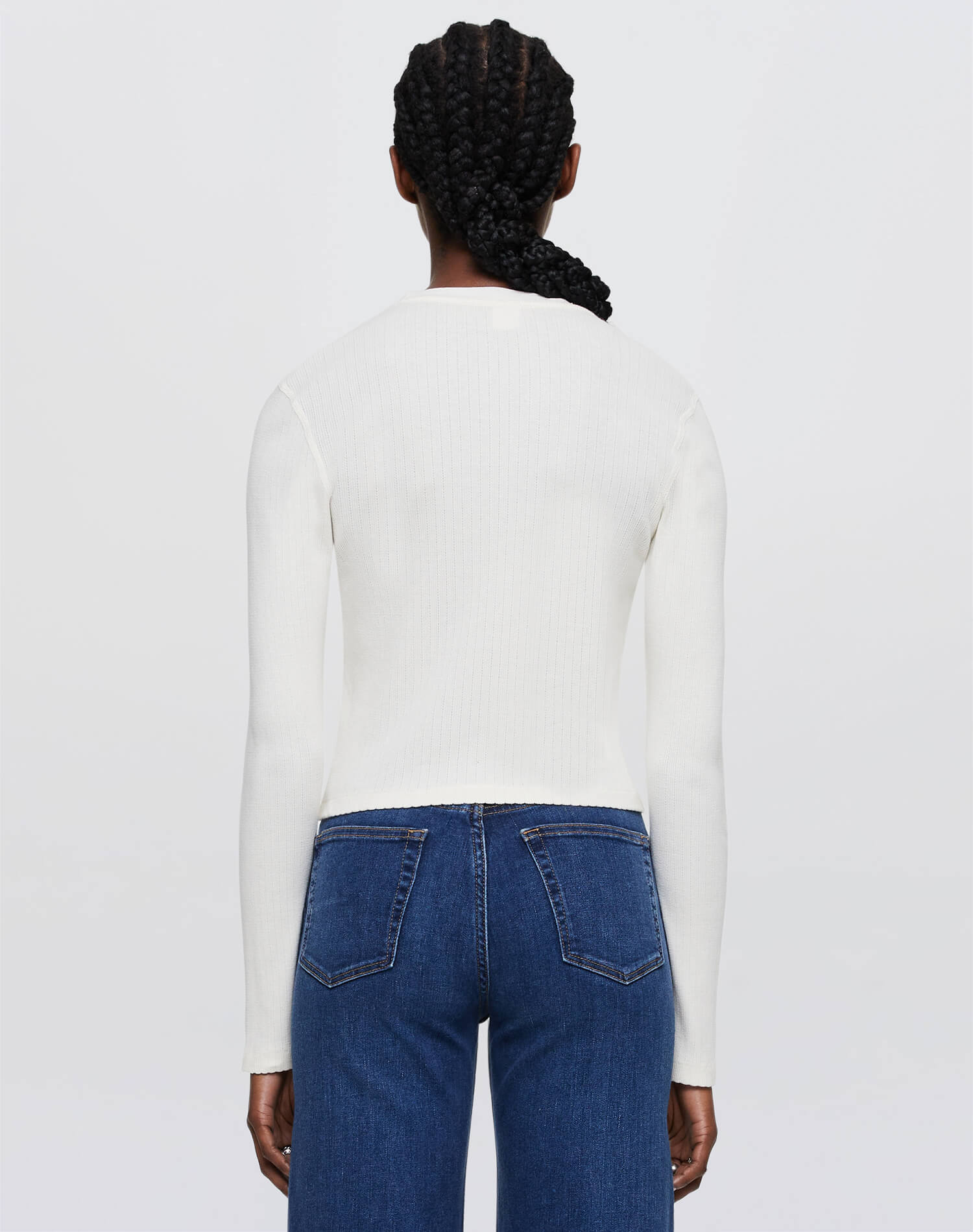 Womens | Hanes 90s Pointelle Baby Long Sleeve | Vintage White
